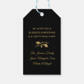 シンプル金ゴールドスクリプト宗教出生クリスマス ギフトタグ (裏面)