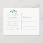 シンプル金ゴールドスクリプ救ト写真 案内ポストカード (裏面)