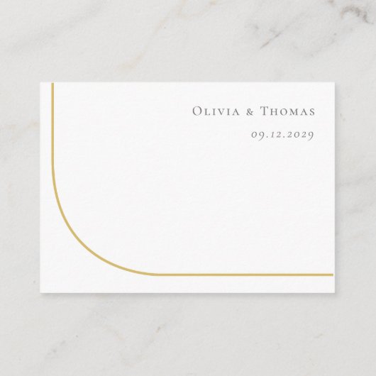 シンプル金ゴールドスクリプ結婚トの詳細エンクロージャカード エンクロージャーカード (裏面)