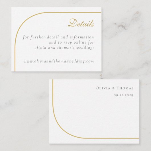 シンプル金ゴールドスクリプ結婚トの詳細エンクロージャカード エンクロージャーカード (正面/裏面)