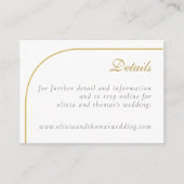 シンプル金ゴールドスクリプ結婚トの詳細エンクロージャカード エンクロージャーカード (正面)