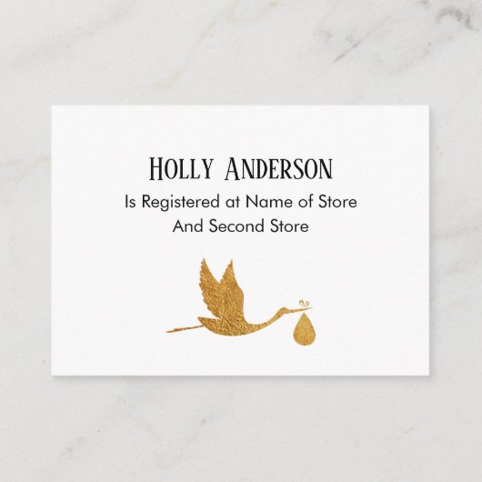 シンプル金ゴールドストフェイクークギフト登録 エンクロージャーカード (裏面)