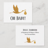 シンプル金ゴールドストフェイクークギフト登録 エンクロージャーカード (正面/裏面)