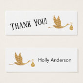 シンプル金ゴールドストーク名門私立校風の挿入カード (正面&裏面)