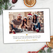 シンプル金ゴールドスモダンクリプト2写真クリスマス シーズンカード