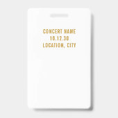 シンプル金ゴールドスモダンクリプトVIP All Access Pass バッジ (裏面)