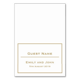 シンプル金ゴールドタイポグラフィお縁どよび/ゲスト名 テーブルナンバー