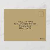 シンプル金ゴールドタイポグラフィとフレーム結婚式RSVP ポストカード (裏面)