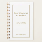 シンプル金ゴールドタイポグラフィ及びフレ結婚ーム プランナー手帳 (正面)