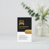 シンプル金ゴールドタブ白黒列輸送 名刺 (スタンド正面)