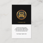 シンプル金ゴールドタブ白黒列輸送 名刺 (裏面)