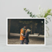 シンプル金ゴールドハッピーニューイヤーフォトフレームカスタム 箔シーズンカード (立ち正面)