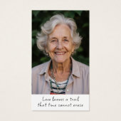 シンプル金ゴールドハート写真葬式祈りの言葉カード (正面)