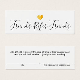 シンプル金ゴールドハート顧客紹介カード