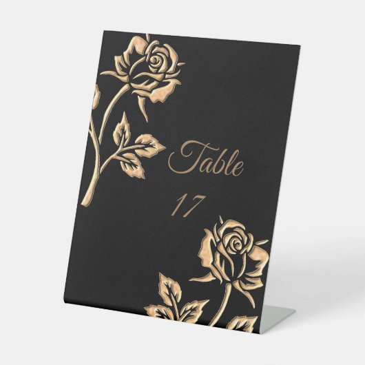 シンプル金ゴールドバラ 台座サイン (正面)