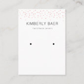 シンプル金ゴールドピミニマルンク紙吹雪イヤリングディスプレイ 名刺 (正面)