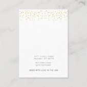 シンプル金ゴールドピミニマルンク紙吹雪イヤリングディスプレイ 名刺 (裏面)