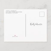 シンプル金ゴールドピンクグリッター紙吹雪バーチャルシャワー インビテーションポストカード (裏面)