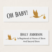 シンプル金ゴールドフェイクストークギフトレジストリカードの挿入 (正面&裏面)