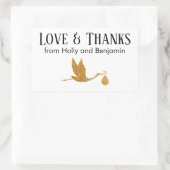 シンプル金ゴールドフェイクストークラブ&ベビー感謝していシャワー 長方形シール (バッグ)