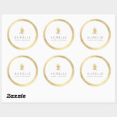 シンプル金ゴールドフェイクフローララグジュアリーブティック ラウンドシール (シート)