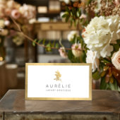 シンプル金ゴールドフェイクフローララグジュアリーブティック 名刺