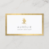シンプル金ゴールドフェイクフローララグジュアリーブティック 名刺 (正面)