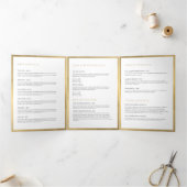 シンプル金ゴールドフェイクフローラ高級サロンパンフレット 三つ折りカード (内部)