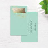 シンプル金ゴールドフェイクミントモダンイヤリング表示カード (デスク)