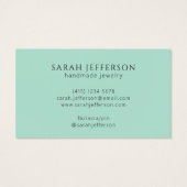 シンプル金ゴールドフェイクミントモダンイヤリング表示カード (裏面)