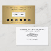 シンプル金ゴールドフェイクロイヤリティパンチカード ロイヤリティカード (正面/裏面)