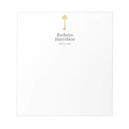 シンプル金ゴールドフェイク鍵不動産仲介業者ロゴ ノートパッド