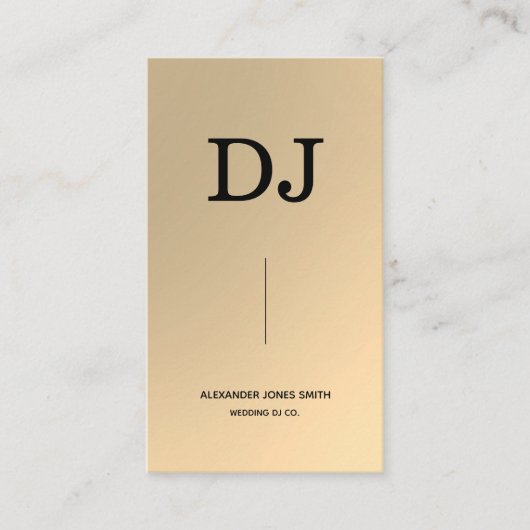 シンプル金ゴールドフェイクDJ 名刺 (正面)