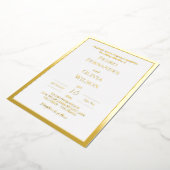 シンプル金ゴールドフォイル結婚フレーム 箔招待状 (回転した状態)