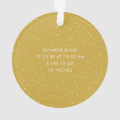 シンプル金ゴールドフォト初めてのクリスマスエレガントベビー オーナメント (裏面)