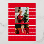 シンプル金ゴールドフレームのクリスマスフォト 箔シーズンカード (裏面)