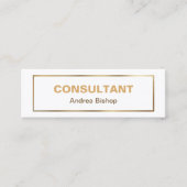 シンプル金ゴールドフレームクラシックミニ名刺 スキニー名刺 (正面)