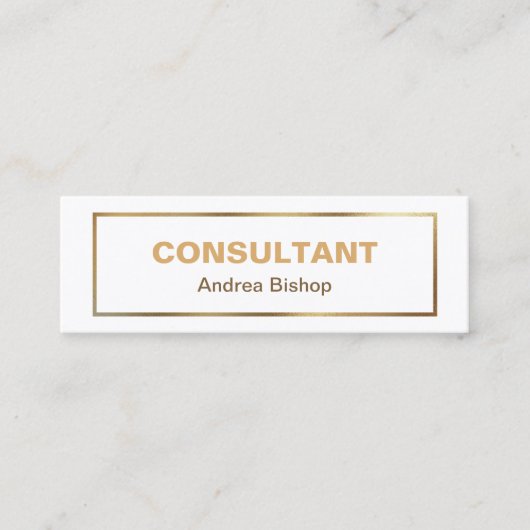 シンプル金ゴールドフレームクラシックミニ名刺 スキニー名刺 (正面)