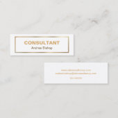 シンプル金ゴールドフレームクラシックミニ名刺 スキニー名刺 (正面/裏面)