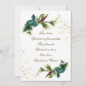 シンプル金ゴールドフレームクリスチャン結婚ズ 招待状 (裏面)