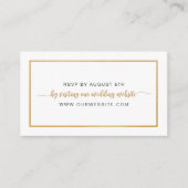 シンプル金ゴールドフレーム結婚式RSVPオンラインカード エンクロージャーカード (正面)