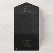 シンプル金ゴールドブエレガントラック結婚ス オールインワン招待状 (外側)