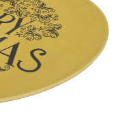 シンプル金ゴールドブラックオンクリスマスメリー |ガラス カッティングボード (角)