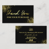 シンプル金ゴールドブラックグラム購入ありがとう 名刺 (正面/裏面)