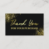 シンプル金ゴールドブラックグラム購入ありがとう 名刺 (正面)