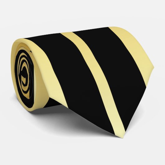 シンプル金ゴールドブラックストライプ ネクタイ (ロール)