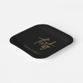 シンプル金ゴールドブラック30歳の誕生日パーティー ペーパープレート (傾斜あり)