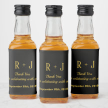 シンプル金ゴールドブラック&モノグラムありがとうござ結婚う