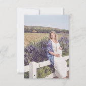 シンプル金ゴールドブルーサンキューベイビーシャワーボーイ |写真 サンキューカード (裏面)