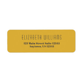 シンプル金ゴールドブルーモダン差出人住所ラベル ラベル